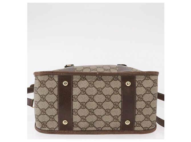 Gucci Borsa GG Supreme Web Sherry Line PVC 2way Beige Oro 41 02 039 Auth ep11903 D'oro - vista 15