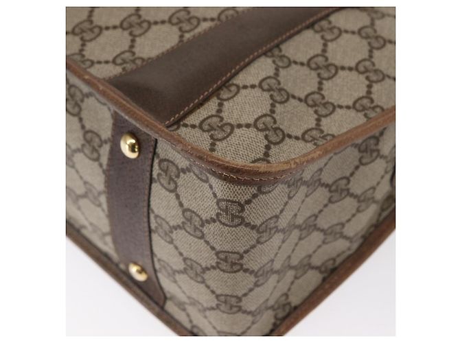 Gucci Borsa GG Supreme Web Sherry Line PVC 2way Beige Oro 41 02 039 Auth ep11903 D'oro - vista 17