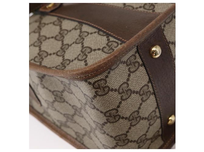 Gucci Borsa GG Supreme Web Sherry Line PVC 2way Beige Oro 41 02 039 Auth ep11903 D'oro - vista 9