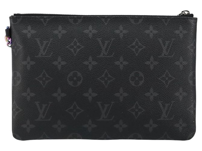 CUSTODIA PER IPHONE LOUIS VUITTON Monogram Eclipse Fragment M64433 LV Auth 152417 Monogramma - vista 2