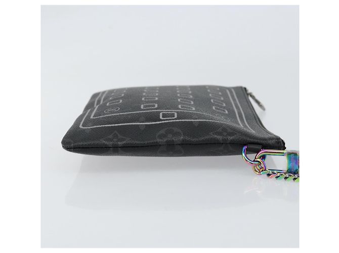 CUSTODIA PER IPHONE LOUIS VUITTON Monogram Eclipse Fragment M64433 LV Auth 152417 Monogramma - vista 3