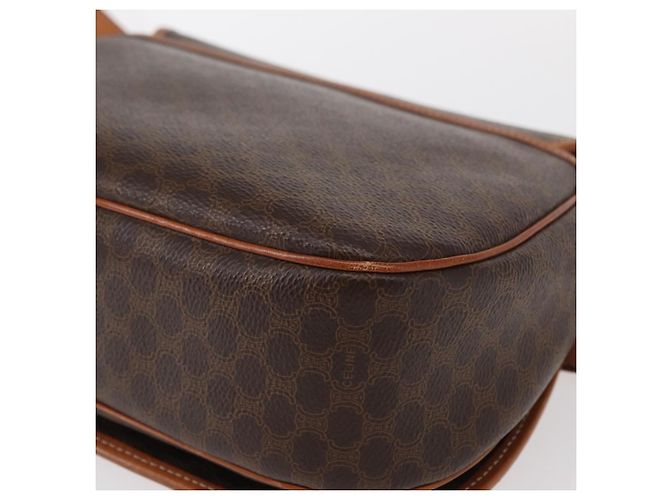 Céline Borsa a Spalla in Tela Macadam CELINE in Pelle PVC Marrone Oro Auth ep11909 D'oro - vista 16