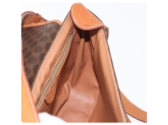 Céline Borsa a Spalla in Tela Macadam CELINE in Pelle PVC Marrone Oro Auth ep11909 D'oro - vista 19