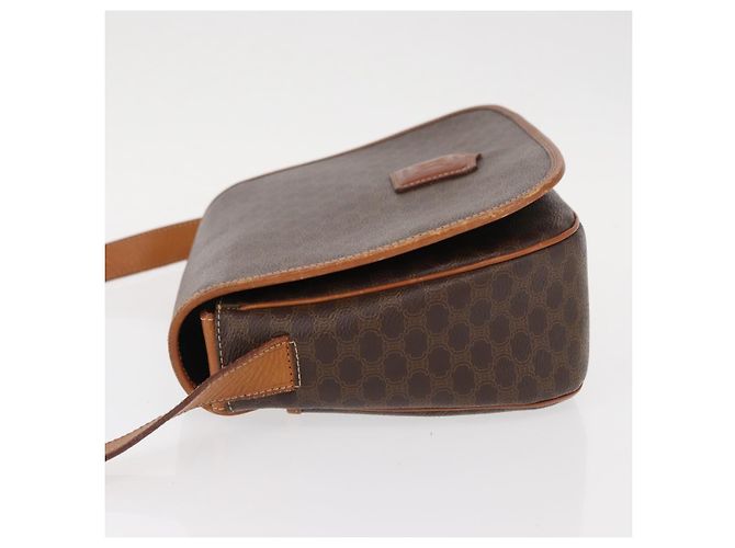 Céline Borsa a Spalla in Tela Macadam CELINE in Pelle PVC Marrone Oro Auth ep11909 D'oro - vista 4