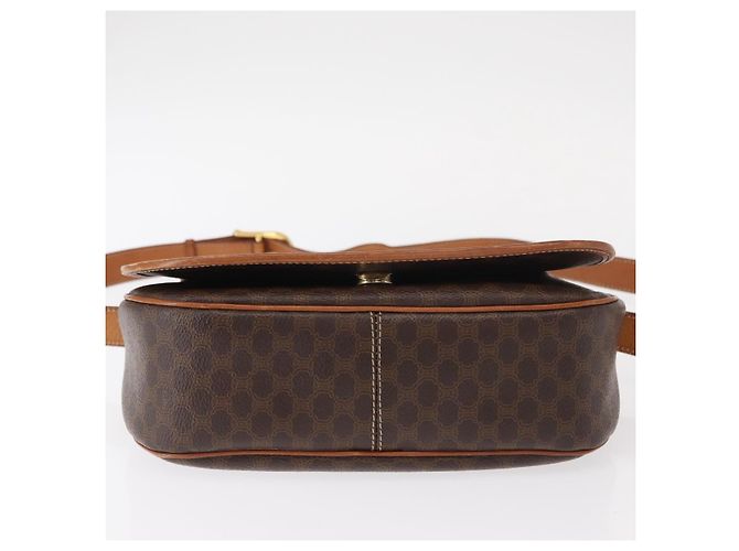 Céline Borsa a Spalla in Tela Macadam CELINE in Pelle PVC Marrone Oro Auth ep11909 D'oro - vista 5