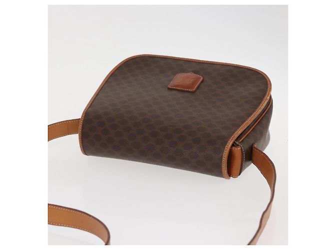 Céline Borsa a Spalla in Tela Macadam CELINE in Pelle PVC Marrone Oro Auth ep11909 D'oro - vista 6
