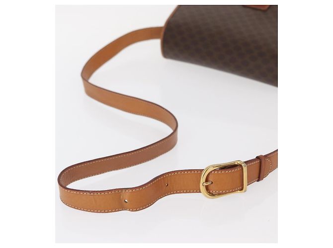 Céline Borsa a Spalla in Tela Macadam CELINE in Pelle PVC Marrone Oro Auth ep11909 D'oro - vista 7