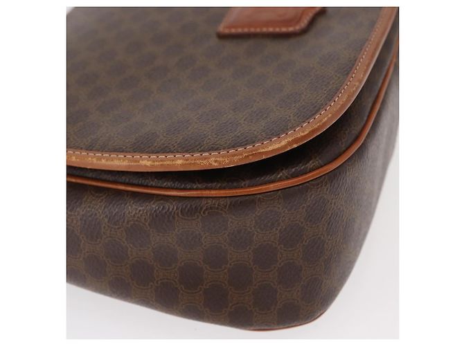 Céline Borsa a Spalla in Tela Macadam CELINE in Pelle PVC Marrone Oro Auth ep11909 D'oro - vista 9