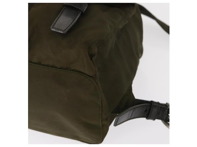 PRADA Backpack Nylon Khaki Silver Auth 152582 Silvery - view 18