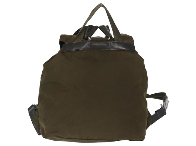 PRADA Backpack Nylon Khaki Silver Auth 152582 Silvery - view 2