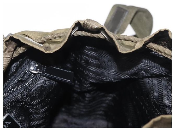PRADA Backpack Nylon Khaki Silver Auth 152582 Silvery - view 24