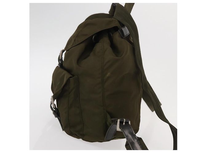 PRADA Backpack Nylon Khaki Silver Auth 152582 Silvery - view 3