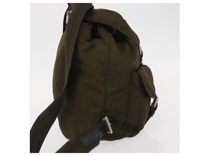 PRADA Backpack Nylon Khaki Silver Auth 152582 Silvery - view 4