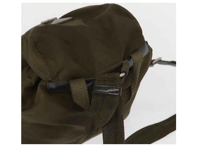 PRADA Backpack Nylon Khaki Silver Auth 152582 Silvery - view 6
