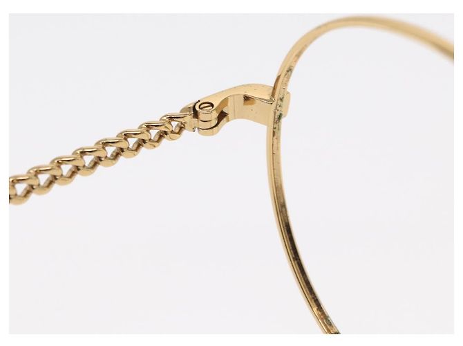 Monturas de gafas de sol CHANEL de metal dorado CC Auth 153002 - vista 10