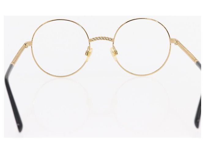 Monturas de gafas de sol CHANEL de metal dorado CC Auth 153002 - vista 2