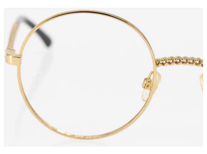 Monturas de gafas de sol CHANEL de metal dorado CC Auth 153002 - vista 3