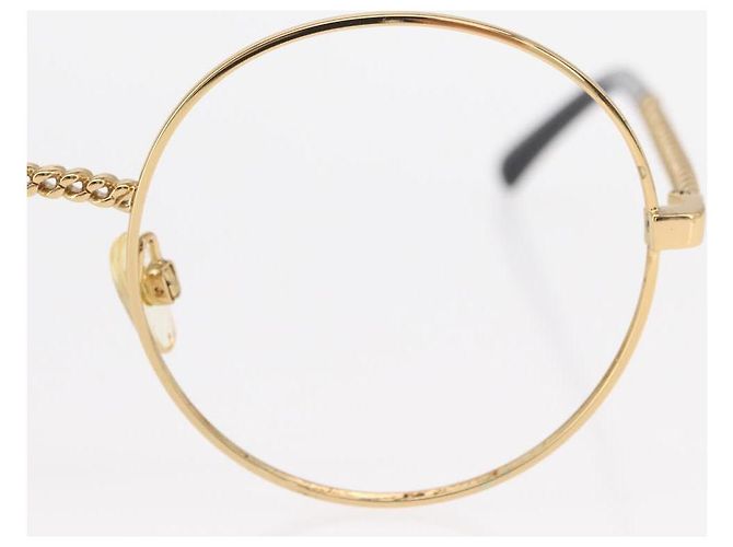 Monturas de gafas de sol CHANEL de metal dorado CC Auth 153002 - vista 4