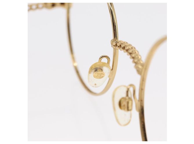 Monturas de gafas de sol CHANEL de metal dorado CC Auth 153002 - vista 8