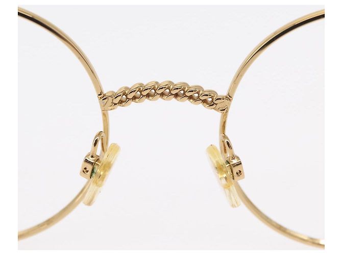 Monturas de gafas de sol CHANEL de metal dorado CC Auth 153002 - vista 9