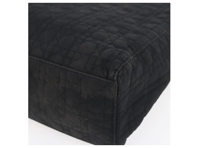 Christian Dior Borsa Lady Dior Canage in nylon nero e oro Auth 152936 D'oro - vista 10