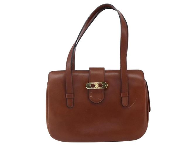 Céline Borsa a mano CELINE in pelle nera e oro Auth 152849 Nero D'oro - vista 13