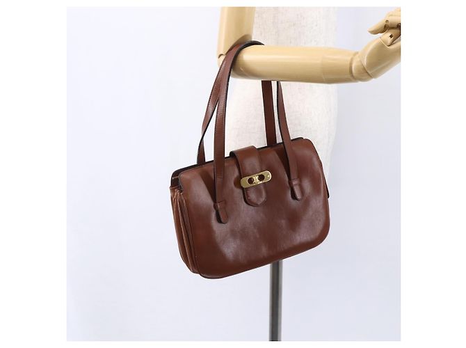 Céline Borsa a mano CELINE in pelle nera e oro Auth 152849 Nero D'oro - vista 23