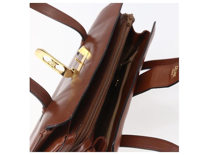 Céline Borsa a mano CELINE in pelle nera e oro Auth 152849 Nero D'oro - vista 6