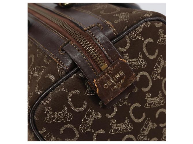Céline Borsa Boston Celine C Sulky in tela marrone Auth 152078 - vista 10