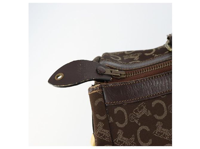 Céline Borsa Boston Celine C Sulky in tela marrone Auth 152078 - vista 11
