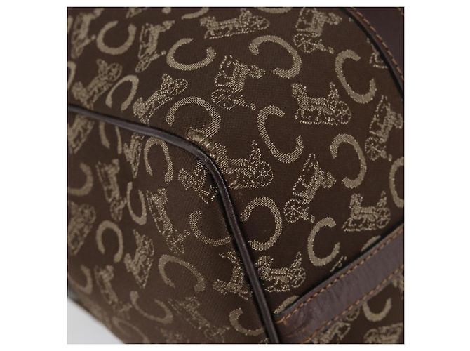 Céline Borsa Boston Celine C Sulky in tela marrone Auth 152078 - vista 14