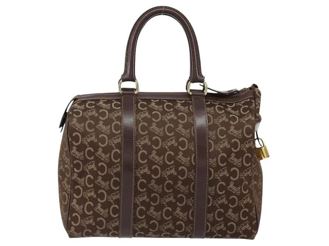 Céline Borsa Boston Celine C Sulky in tela marrone Auth 152078 - vista 2