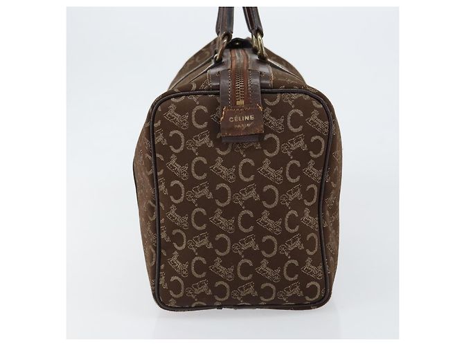 Céline Borsa Boston Celine C Sulky in tela marrone Auth 152078 - vista 3