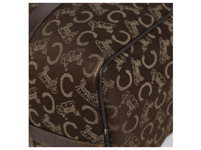 Céline Borsa Boston Celine C Sulky in tela marrone Auth 152078 - vista 9