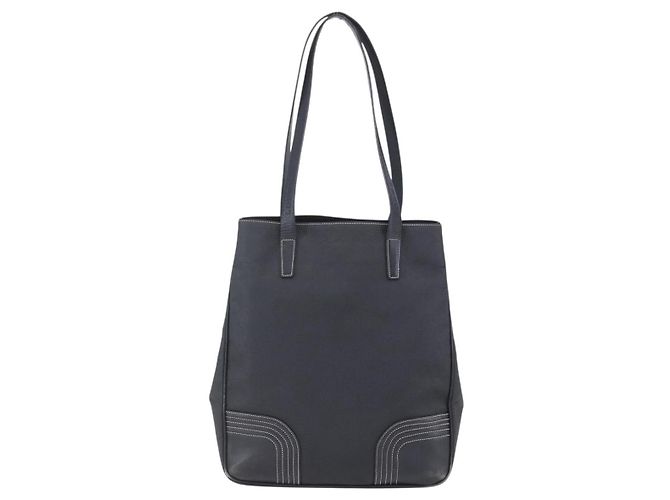 LOEWE Anagram Tote Bag aus PVC Leder Schwarz Silber Auth ep11707 - Ansicht 2
