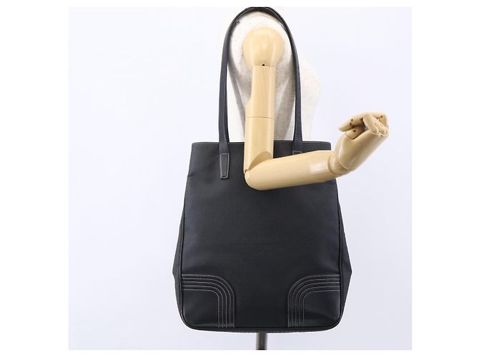 LOEWE Anagram Tote Bag aus PVC Leder Schwarz Silber Auth ep11707 - Ansicht 21