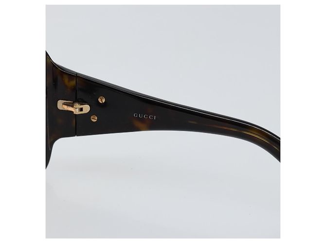 Gafas de sol GUCCI Interlocking G de plástico marrón oscuro Auth am9542 - vista 10