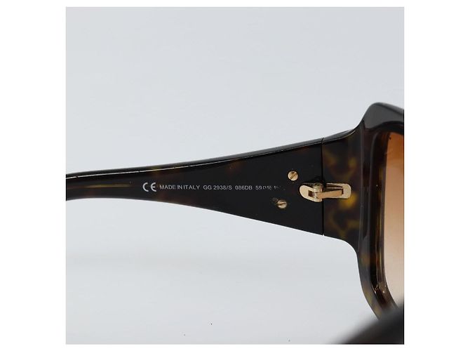 Gafas de sol GUCCI Interlocking G de plástico marrón oscuro Auth am9542 - vista 11