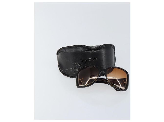 Gafas de sol GUCCI Interlocking G de plástico marrón oscuro Auth am9542 - vista 12