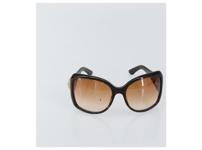 Gafas de sol GUCCI Interlocking G de plástico marrón oscuro Auth am9542 - vista 2