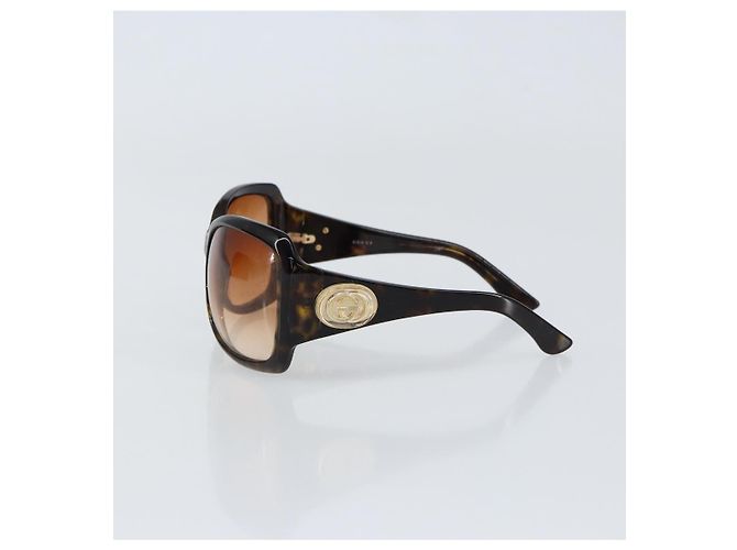 Gafas de sol GUCCI Interlocking G de plástico marrón oscuro Auth am9542 - vista 4