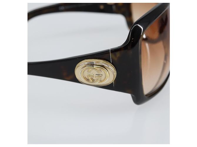 Gafas de sol GUCCI Interlocking G de plástico marrón oscuro Auth am9542 - vista 9
