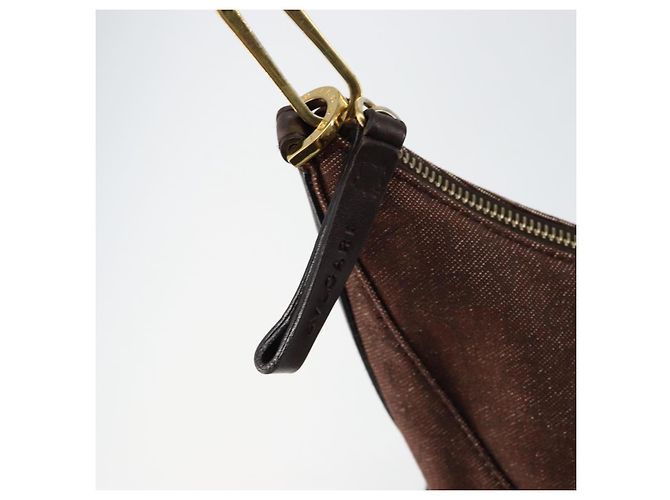 Bulgari Borsa a Spalla BVLGARI Logo Mania Canvas Marrone Oro Auth bs30838 D'oro - vista 10