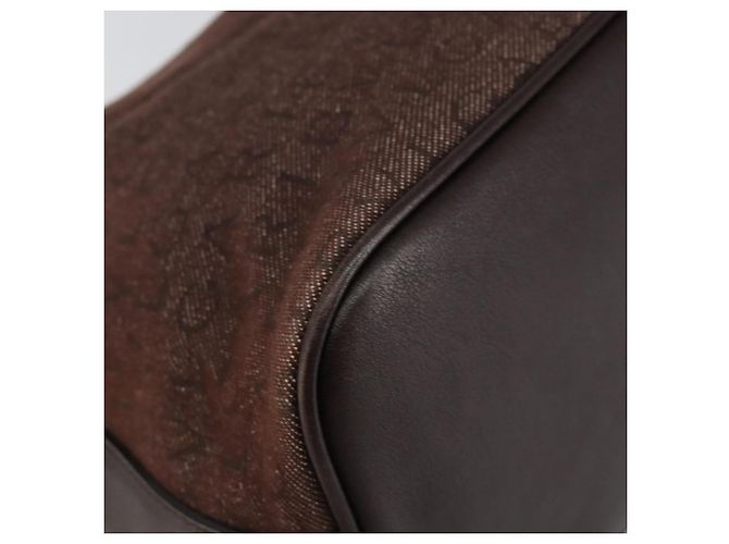 Bulgari Borsa a Spalla BVLGARI Logo Mania Canvas Marrone Oro Auth bs30838 D'oro - vista 14