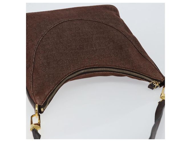 Bulgari Borsa a Spalla BVLGARI Logo Mania Canvas Marrone Oro Auth bs30838 D'oro - vista 6