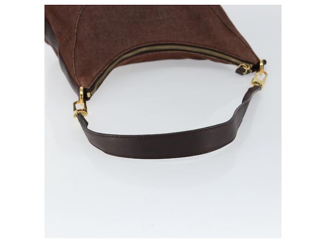Bulgari Borsa a Spalla BVLGARI Logo Mania Canvas Marrone Oro Auth bs30838 D'oro - vista 7