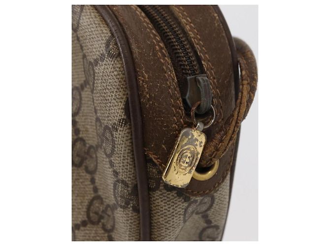 Sac Sherry Line GG Supreme Web de GUCCI en PVC beige et or 89 02 066 Auth 152906 Doré - vue 10