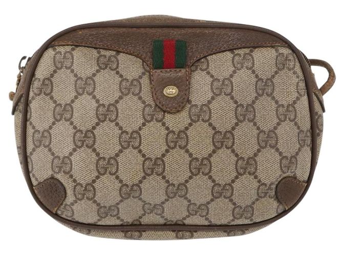 Sac Sherry Line GG Supreme Web de GUCCI en PVC beige et or 89 02 066 Auth 152906 Doré - vue 13
