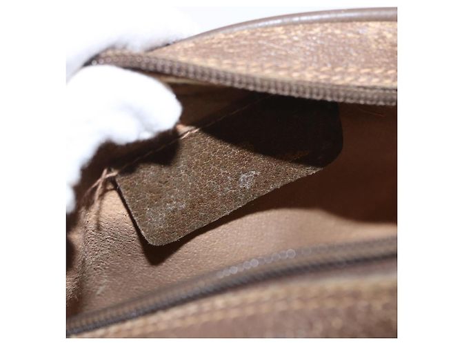 Sac Sherry Line GG Supreme Web de GUCCI en PVC beige et or 89 02 066 Auth 152906 Doré - vue 17