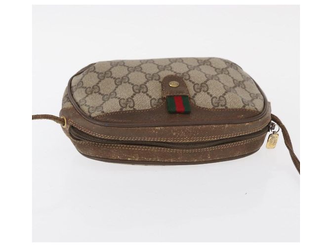 Sac Sherry Line GG Supreme Web de GUCCI en PVC beige et or 89 02 066 Auth 152906 Doré - vue 6